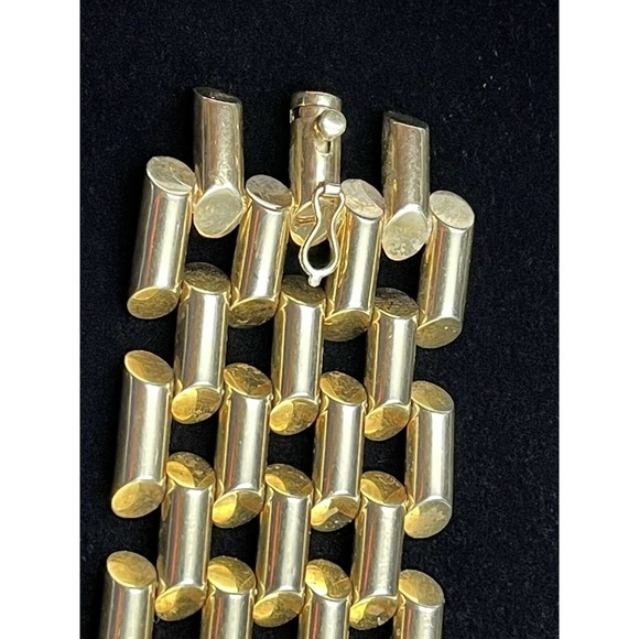 Vintage 1940's Linear Link 14k Gold Bracelet 80+ G - Picture 4 of 12